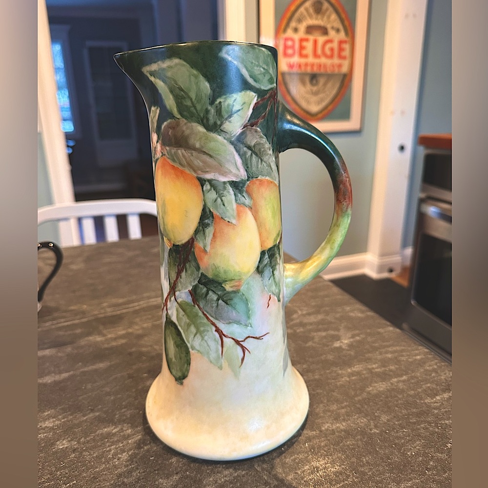 Schlacken Werth (Pfeiffer & Lowenstein) Hand Painted Austrian Tankard/Pitcher